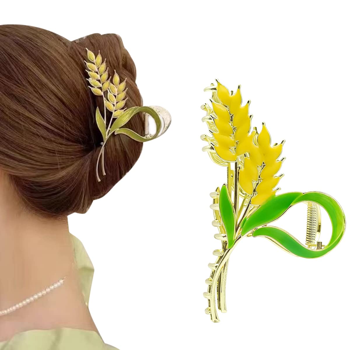 PALAY Hair Claw Clips for Women, Gold Wheat Large Clutcher for Women Girls Bun Hair Clip Metal Strong Hold Hair Jaw Clips Styling Clamps, Stylish Hair Accessories for Medium Thick Hair PALAY Hair Claw Clips for Women, Gold Wheat Large Clutcher for Women Girls Bun Hair Clip Metal Strong Hold Hair Jaw Clips Styling Clamps, Stylish Hair Accessories for Medium Thick Hair